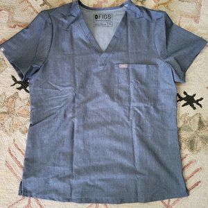 Figs Catarina Scrub Top Slate Blue Medium